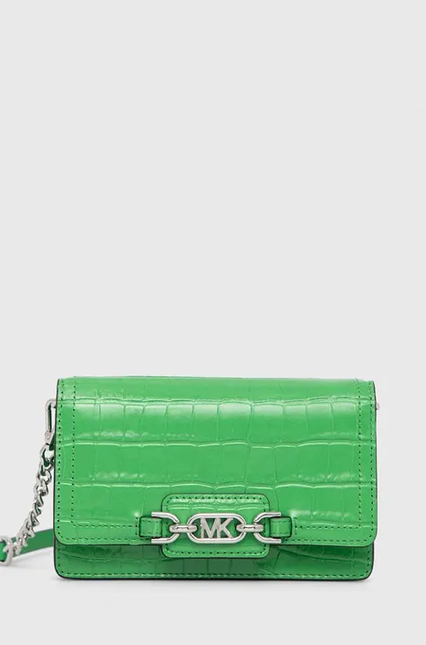 Δερμάτινη τσάντα ώμου MICHAEL Michael Kors χρώμα: πράσινο