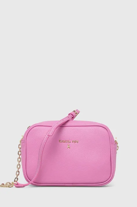 Шкіряна сумочка Patrizia Pepe колір рожевий