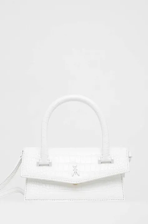 Δερμάτινη τσάντα Patrizia Pepe χρώμα: άσπρο