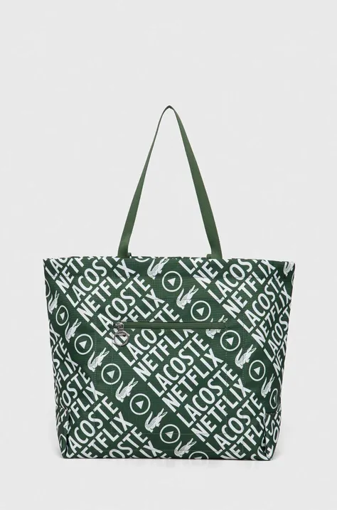 Τσάντα Lacoste x Netflix χρώμα: πράσινο