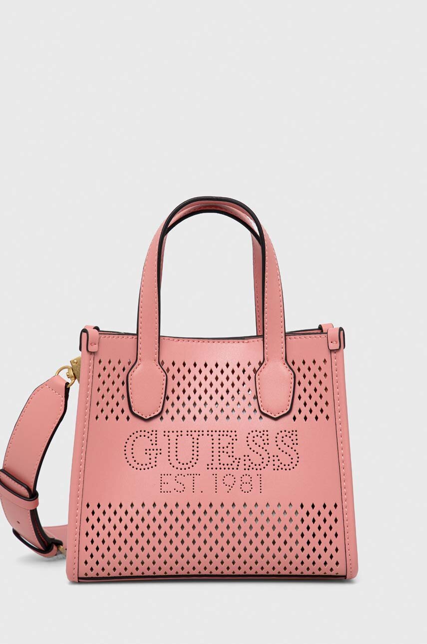 Τσάντα Guess χρώμα: ροζ