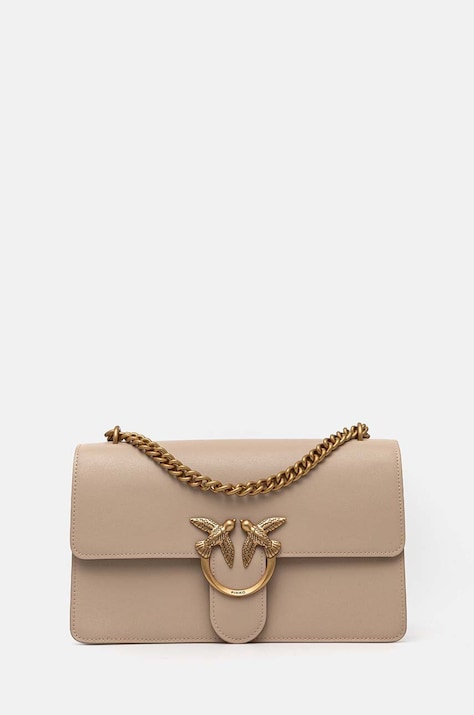 Pinko borsa a mano in pelle colore beige