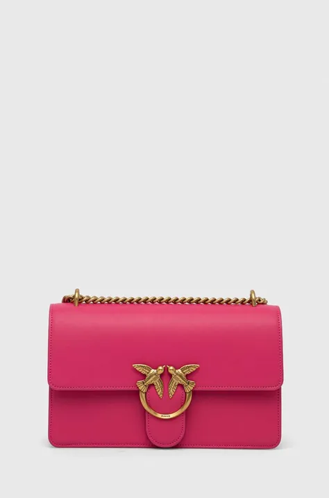Usnjena torbica Pinko vijolična barva