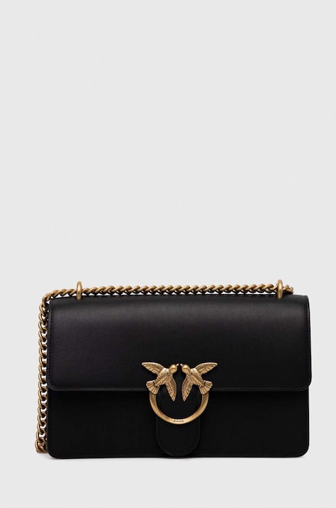 Pinko poseta de piele culoarea negru