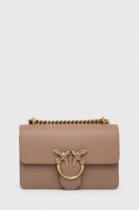 Pinko poseta de piele culoarea maro