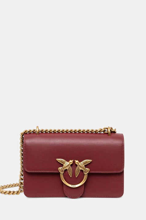 Kožená kabelka Pinko vínová barva, 100074 A0F1