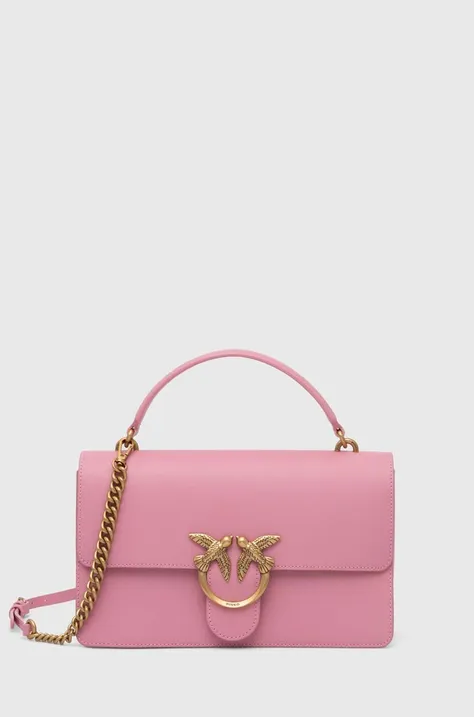 Kožna torba Pinko boja: ružičasta, 100072 A0F1