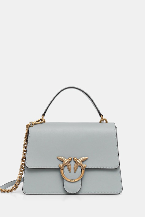 Δερμάτινη τσάντα Pinko χρώμα: γκρι, 100066 A0F1