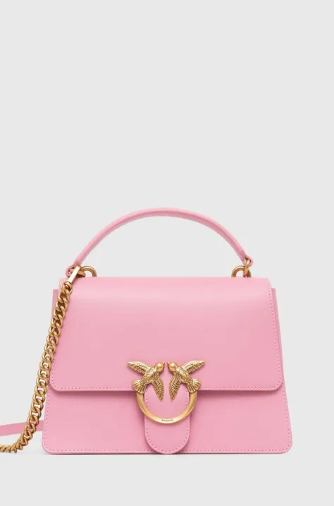 Kožená kabelka Pinko ružová farba, 100066.A0F1