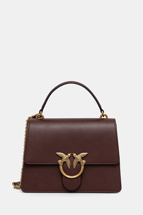 Pinko poșetă de piele culoarea gri, 100066 A0F1