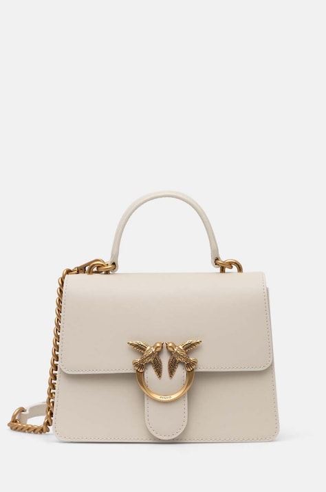 Kožená kabelka Pinko béžová barva, 100071 A0F1