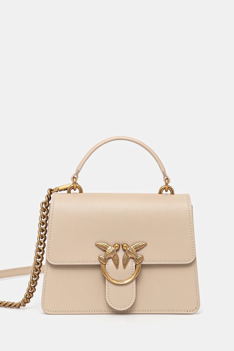 Pinko poseta de piele culoarea bej, 100071 A0F1