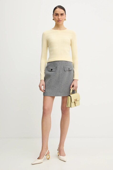 Pinko borsa a mano in pelle colore grigio 100071 A0F1