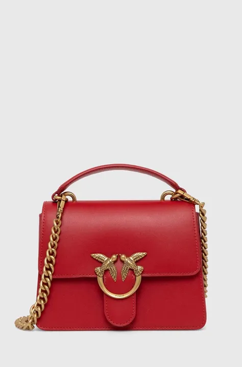 Δερμάτινη τσάντα Pinko χρώμα: κόκκινο