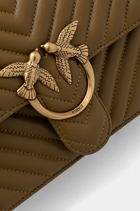 Pinko torebka skórzana kolor zielony 100941 A0GK