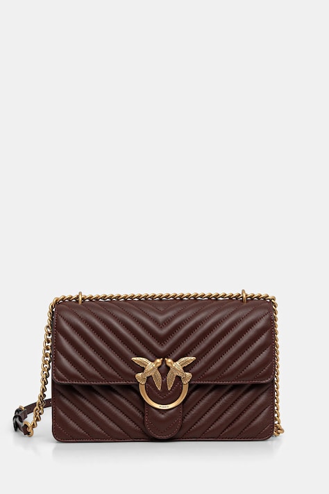 Δερμάτινη τσάντα Pinko χρώμα: ροζ, 100941 A0GK