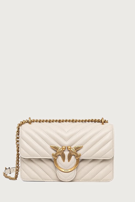 Pinko Torebka crossbody damska skórzana beżowa 100074 A0GK