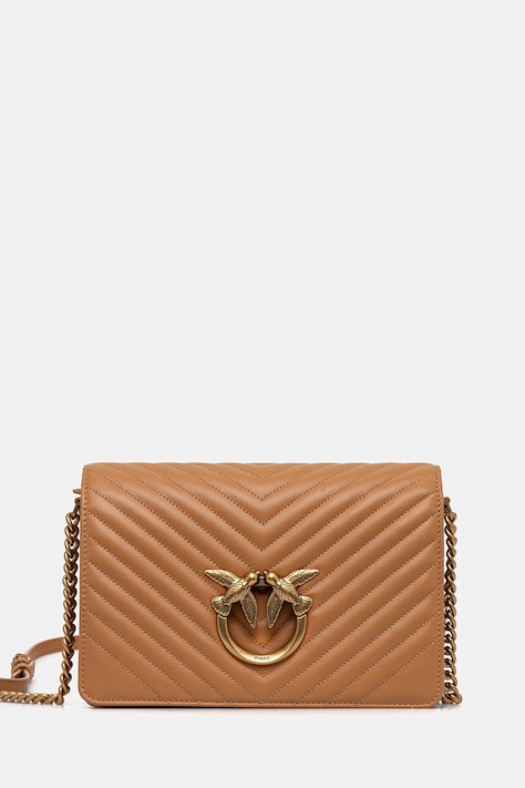 Pinko poseta de piele culoarea negru