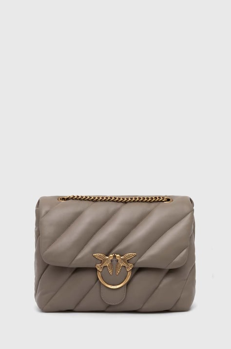 Pinko bőr táska szürke, 100037.A0F2