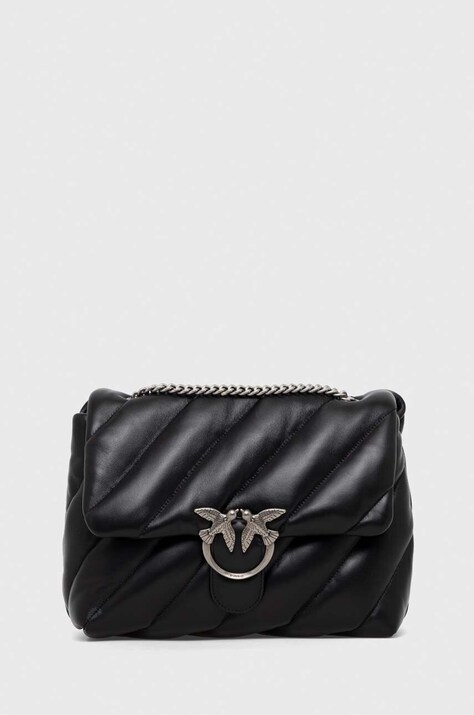 Pinko poseta de piele culoarea negru