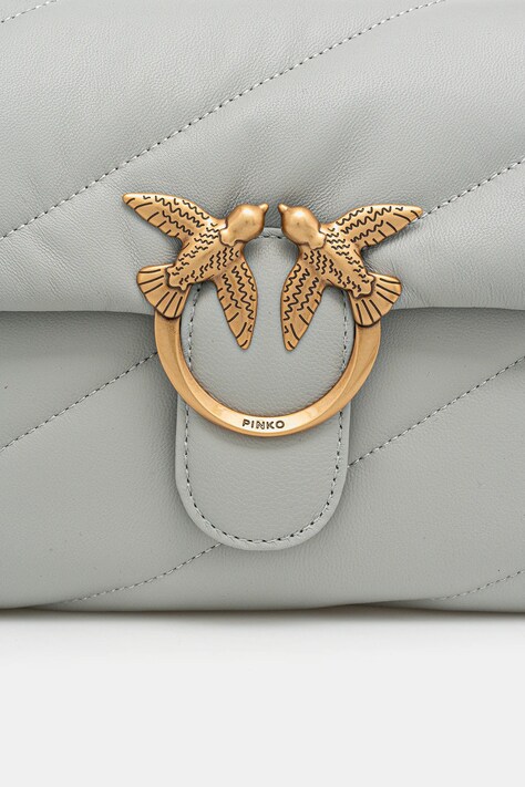 Pinko torebka skórzana kolor szary 100038 A0F2