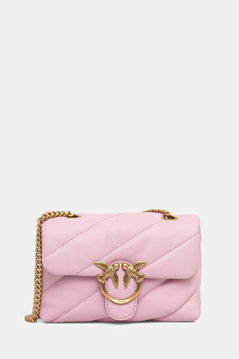 Pinko torebka skórzana kolor różowy 100039 A0F2