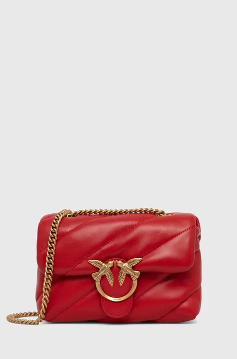 Kožená kabelka Pinko červená farba, 100039.A0F2