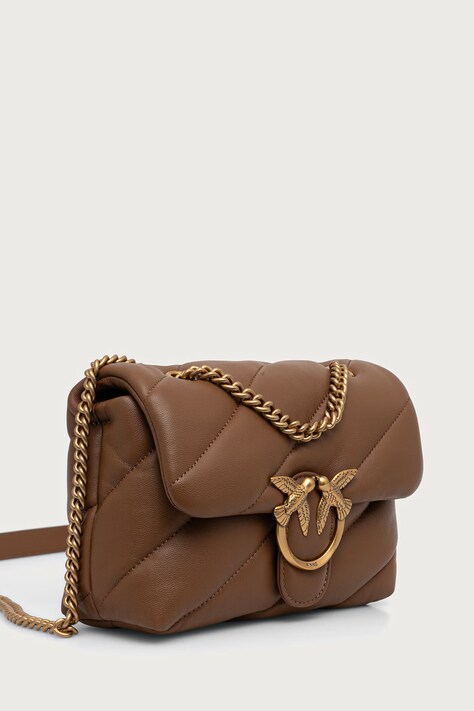 Pinko Torebka crossbody damska skórzana bordowa 100039 A0F2