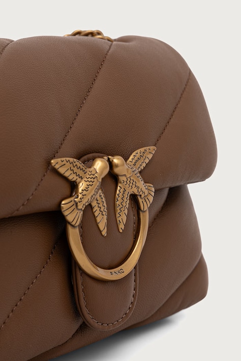 Pinko Torebka crossbody damska skórzana bordowa 100039 A0F2