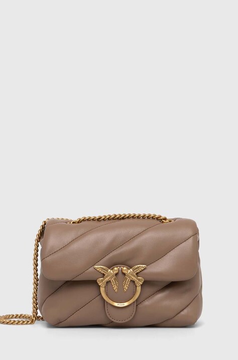 Pinko poseta de piele culoarea maro