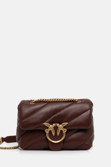 Pinko torebka skórzana kolor bordowy 100039 A0F2