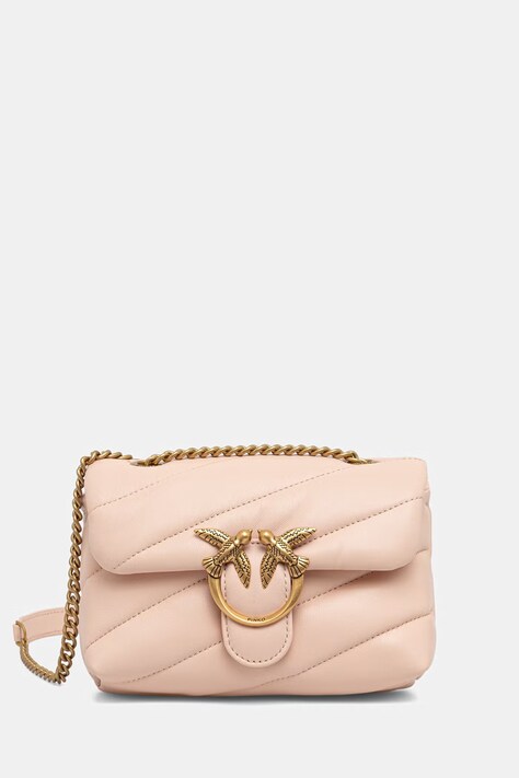 Pinko чанта crossbody дамска от кожа розова 100040 A0F2