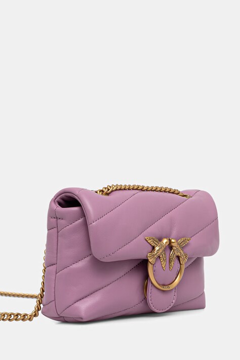 Pinko torebka skórzana kolor różowy 100040 A0F2