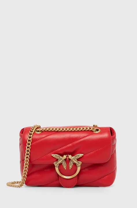 Kožená kabelka Pinko červená farba