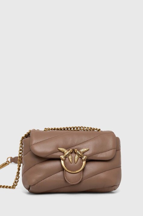 Pinko poseta de piele culoarea maro