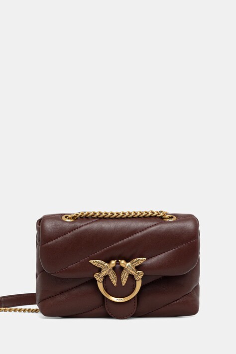 Pinko torebka skórzana kolor bordowy 100040 A0F2