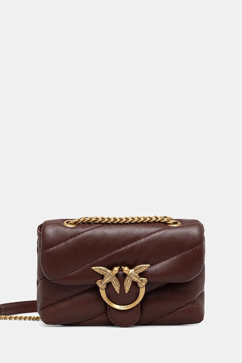 Pinko torebka skórzana kolor bordowy 100040 A0F2