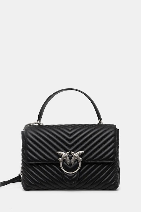 Pinko poseta de piele culoarea negru
