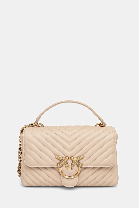 Pinko poșetă de piele culoarea bej, 100043 A0GK