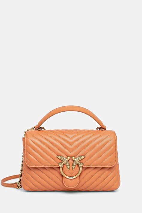 Kožená kabelka Pinko oranžová barva, 100043 A0GK