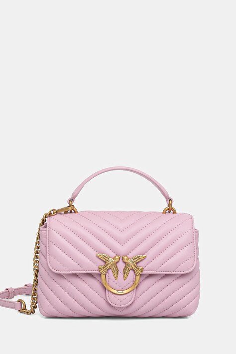 Pinko torebka skórzana kolor różowy 100044 A0GK