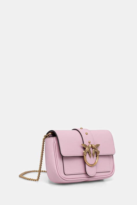 Pinko torebka skórzana kolor różowy 100061 A0F1