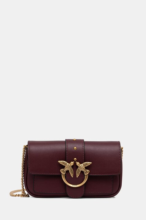 Pinko torebka crossbody damska skórzana bordowa 100061 A0F1