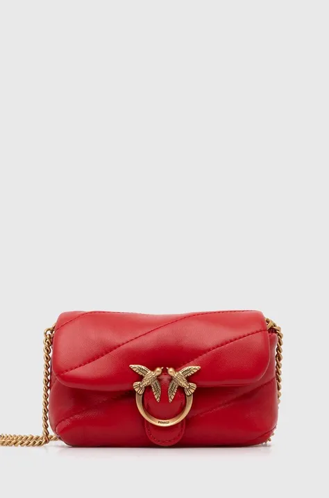 Шкіряна сумочка Pinko колір червоний