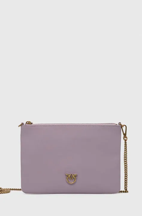 Usnjena torbica Pinko vijolična barva