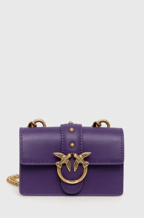 Кожаная сумочка Pinko цвет фиолетовый