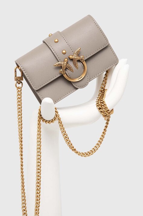 Pinko poseta de piele culoarea gri