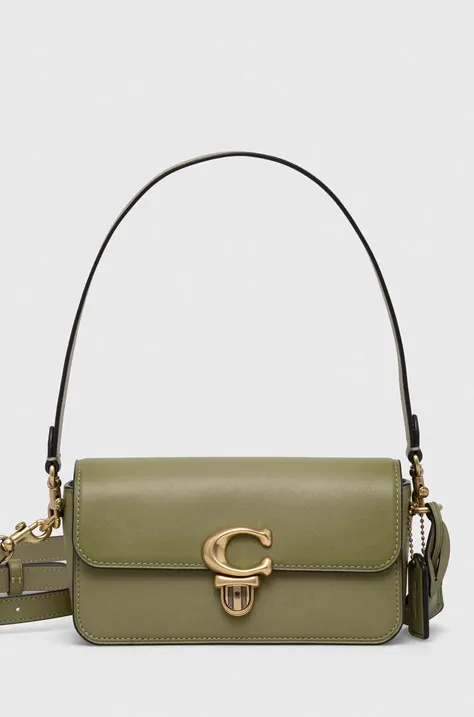 Кожаная сумочка Coach Studio Baguette цвет зелёный