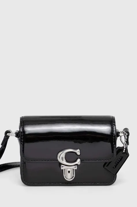 Кожаная сумочка Coach цвет чёрный