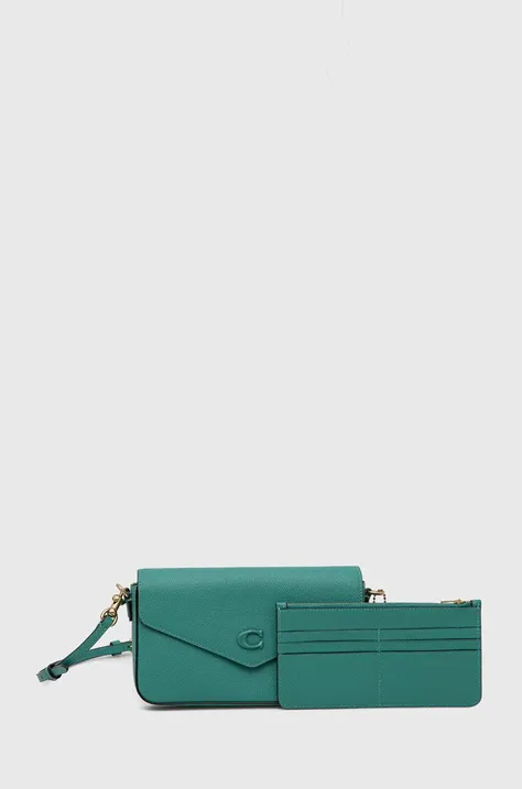Шкіряна сумочка Coach колір зелений